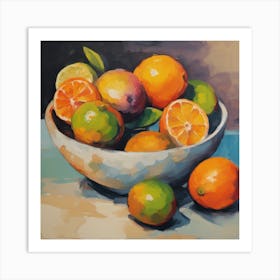 Oranges In A Bowl Art Print