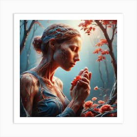 Woman In The Forest 6 Art Print