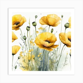 Yellow Poppies 2 Art Print