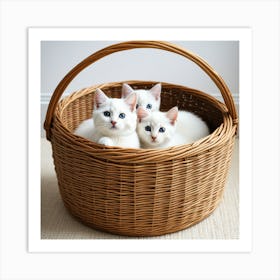 Tres Gatitos Blanco Ya Con Unos Meses De Vida Art Print