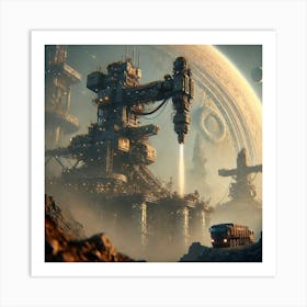 Drill Platforms Martian Dominion Art Print