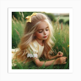 Little Girl In Yellow Dress Art Print