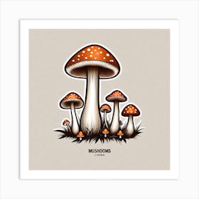 Mushrooms Art Print