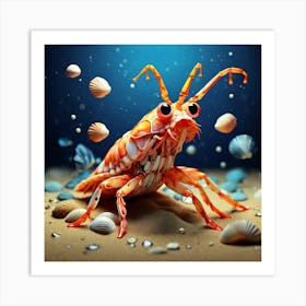 Shrimp In The Sea 1 Art Print