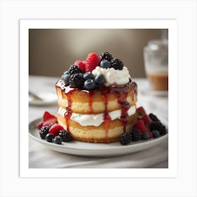 Pancakes With Berries 1 Art Print