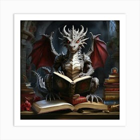 Dragon Reading Book 1 Art Print