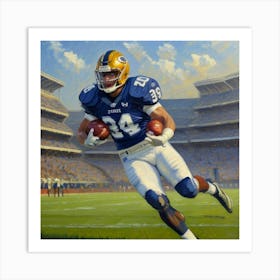 Victory in Sight Football Hero on the Move Art Print