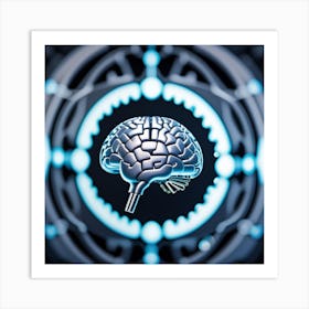 Brain On A Gear Art Print