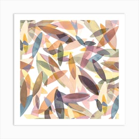 Surf Colorful Abstract Autumn Square Art Print