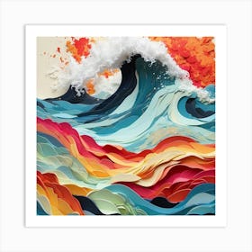 Paper Ocean Wave Art Print