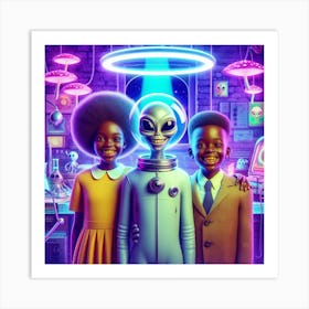 Aliens In Space 3 Art Print