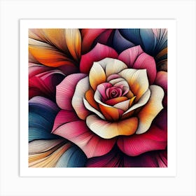 Colorful Rose 5 Art Print