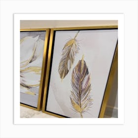 Gold Feathers Art Print