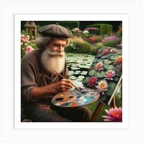 Old Man Water Lilies Art Print