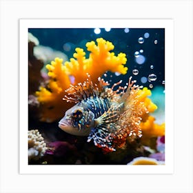 Macro Shot Broken Nikon D850 Coral Embedded Body Resting Ocean Floor Vibrant Rainbow Coral Gambi 325493739(1)(1) Art Print