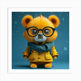 Teddy Bear With Glasses Art Print