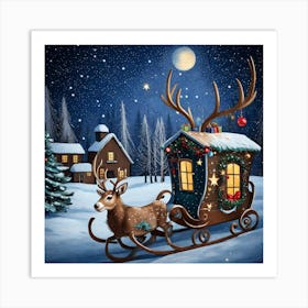 Christmas Sleigh Art Print