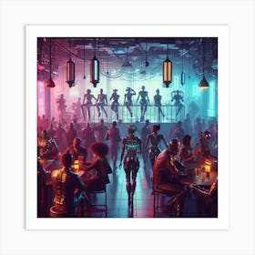 Futuristic Bar Scene Art Print