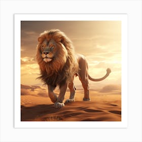 Lion In The Desert 2 Art Print