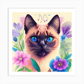 Siamese Cat Art Print