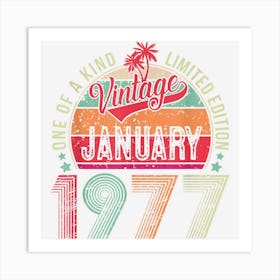 46 Years Old Gift January 1977 Limited Edition 46th Birthday Art Print