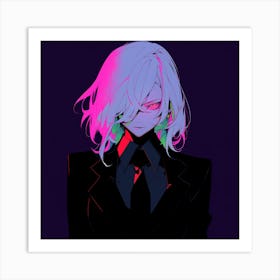 Anime Girl In A Suit 1 Art Print