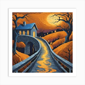 Halloween Night Picture Art Print