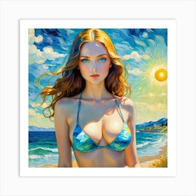 Girl In A Bikini fde Art Print