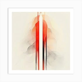 Red And White Abstract Painting Art Print