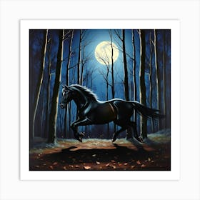 Horse In The Woods 16 Art Print