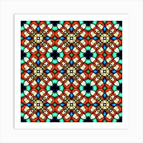 Stained Glass Pattern Texture Face 1 Art Print