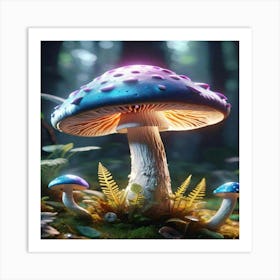 Mushroom In The Forest 1 Art Print