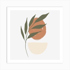 Abstract Boho Shapes Leaves Bohemian Style Art Print