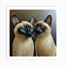 Pair of Siamese cats 2 Art Print