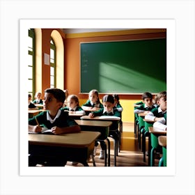 Children In Classroom Art Print