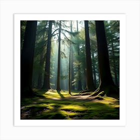 Sunlight In The Forest Art Print