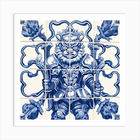 Thundercats Inspired Delft Tile Illustration 2 Art Print