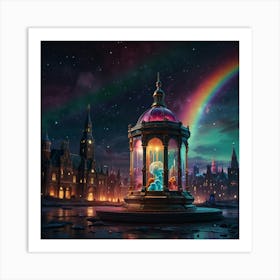 Rainbow Over A City2 Art Print