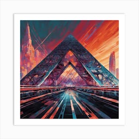 Futuristic Cityscape, A NFT Art Piece art print Art Print