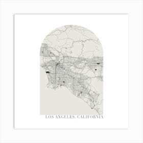 Los Angeles California Boho Minimal Arch Street Map Art Print