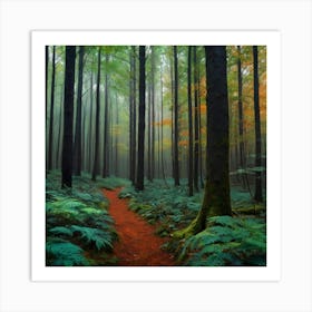 Ferns In The Forest 1 Art Print