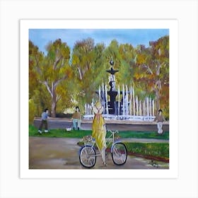 Fountain In The Park Mendoza Argentina Art Print