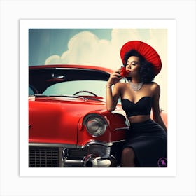 Black Pin-Up Art Print