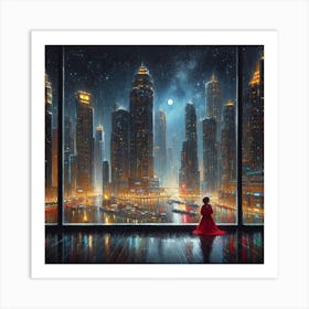 Cityscape At Night 1 Art Print