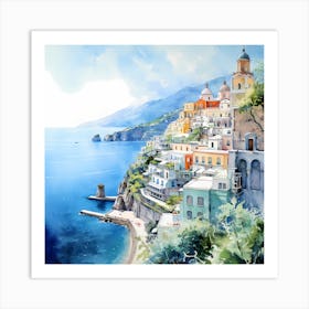 Aqua Allure: Seaside Brushstrokes Art Print