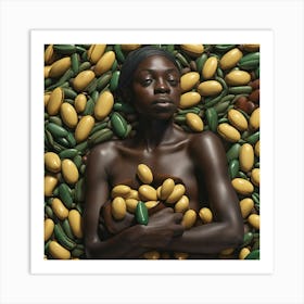 Woman Surrounded By Seeds Art Print