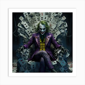 Joker Sitting On The Iron Throne Art Print