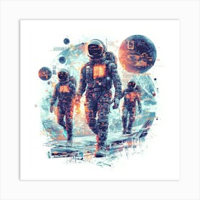 Space Warriors.Generated AI. Wall Art Print Poster