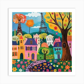 Kids Travel Illustration Paris 4 Art Print