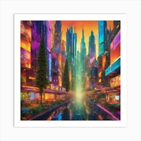 Futuristic Cityscape Art Print